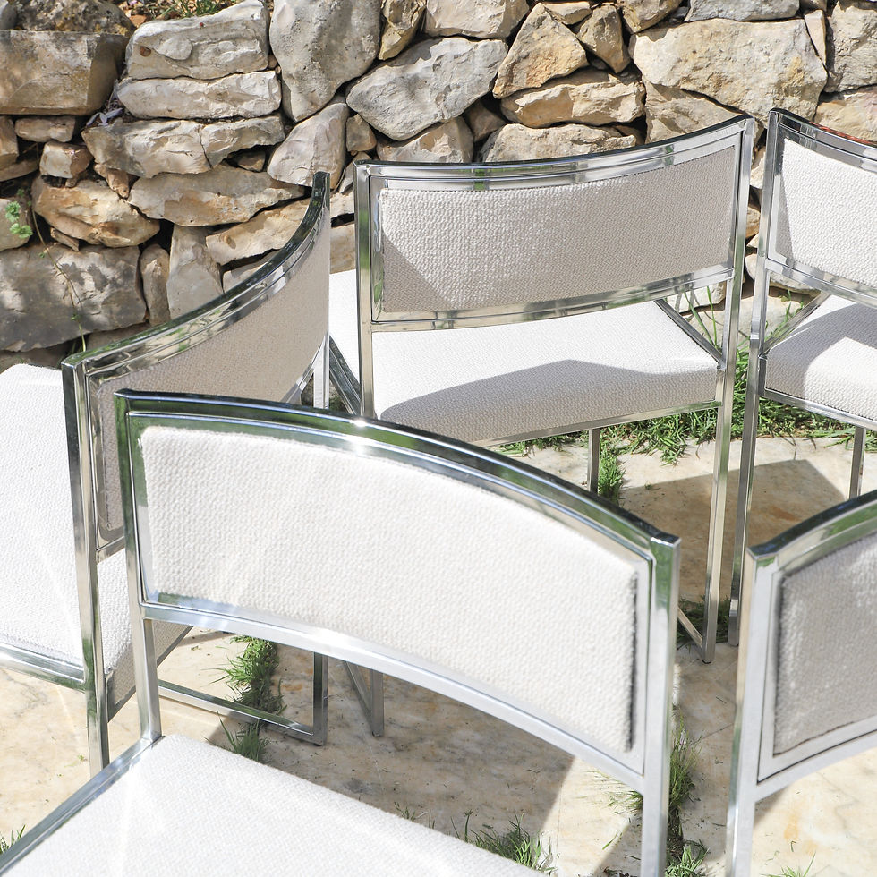 Miniature : Serie de 6 chaises SQ par Willy Rizzo 1970