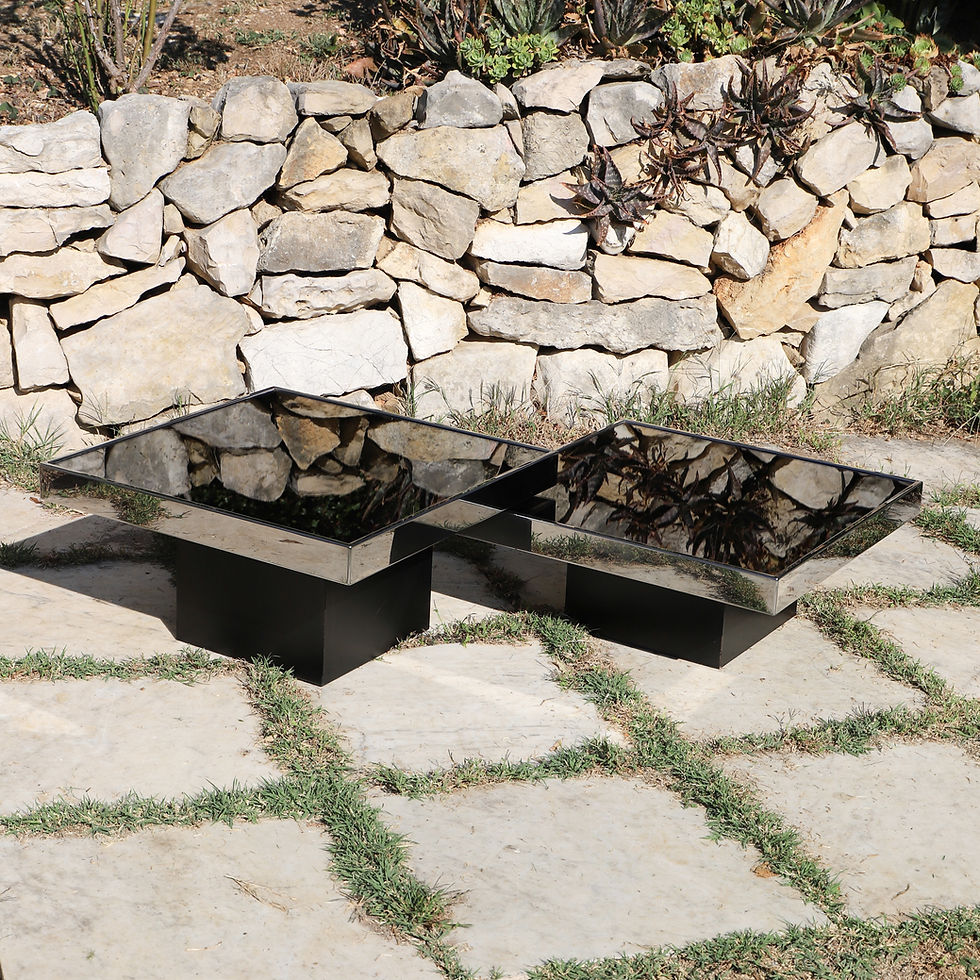 Miniature : Tables basses en verre et chrome par Willy Rizzo pour Cidue 1970 