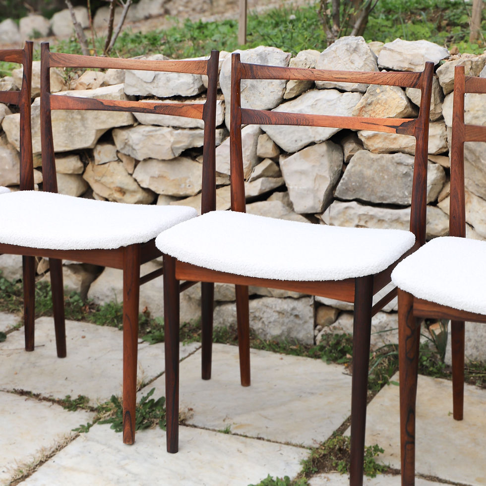 Miniature : 4 chaises en palissandre par Henry Rosengren Hansen 1960