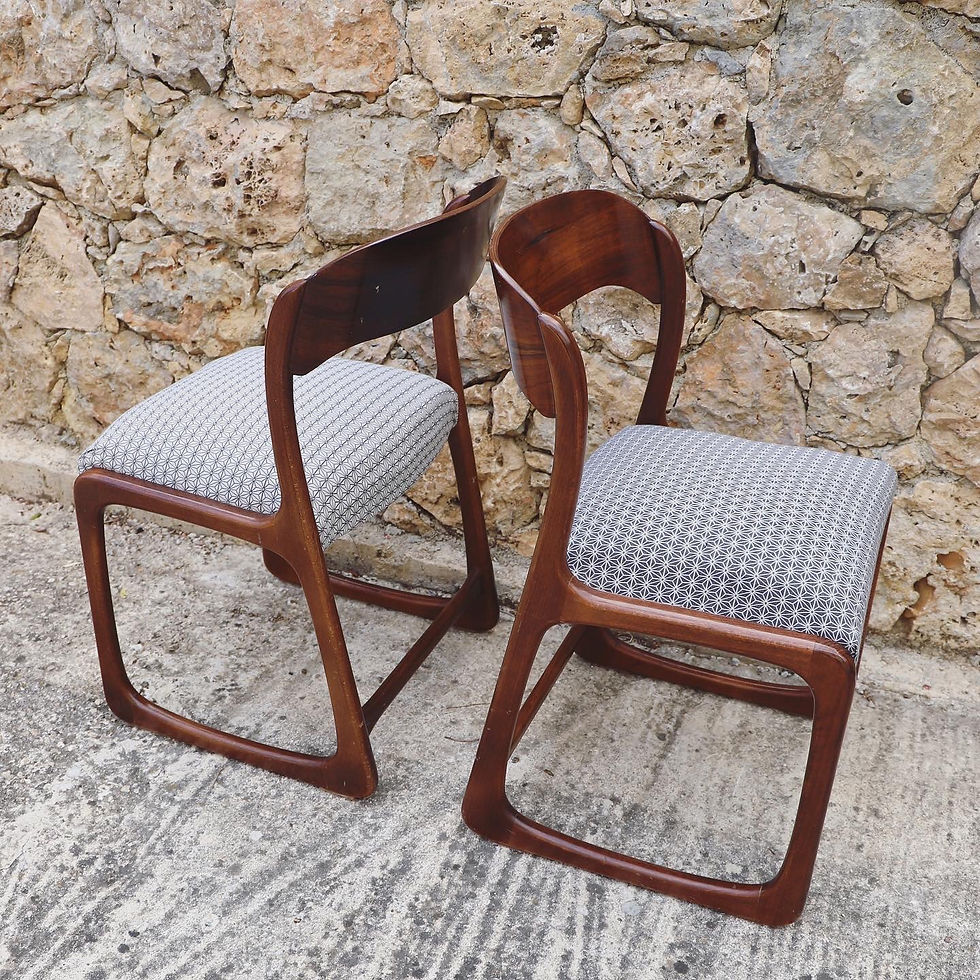 Miniature : Série de 4 chaises Baumann « Bemole » 1960
