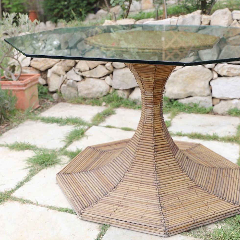 Miniature : Table en rotin par Gabriella Crespi pour Vivai Del Sud 1970