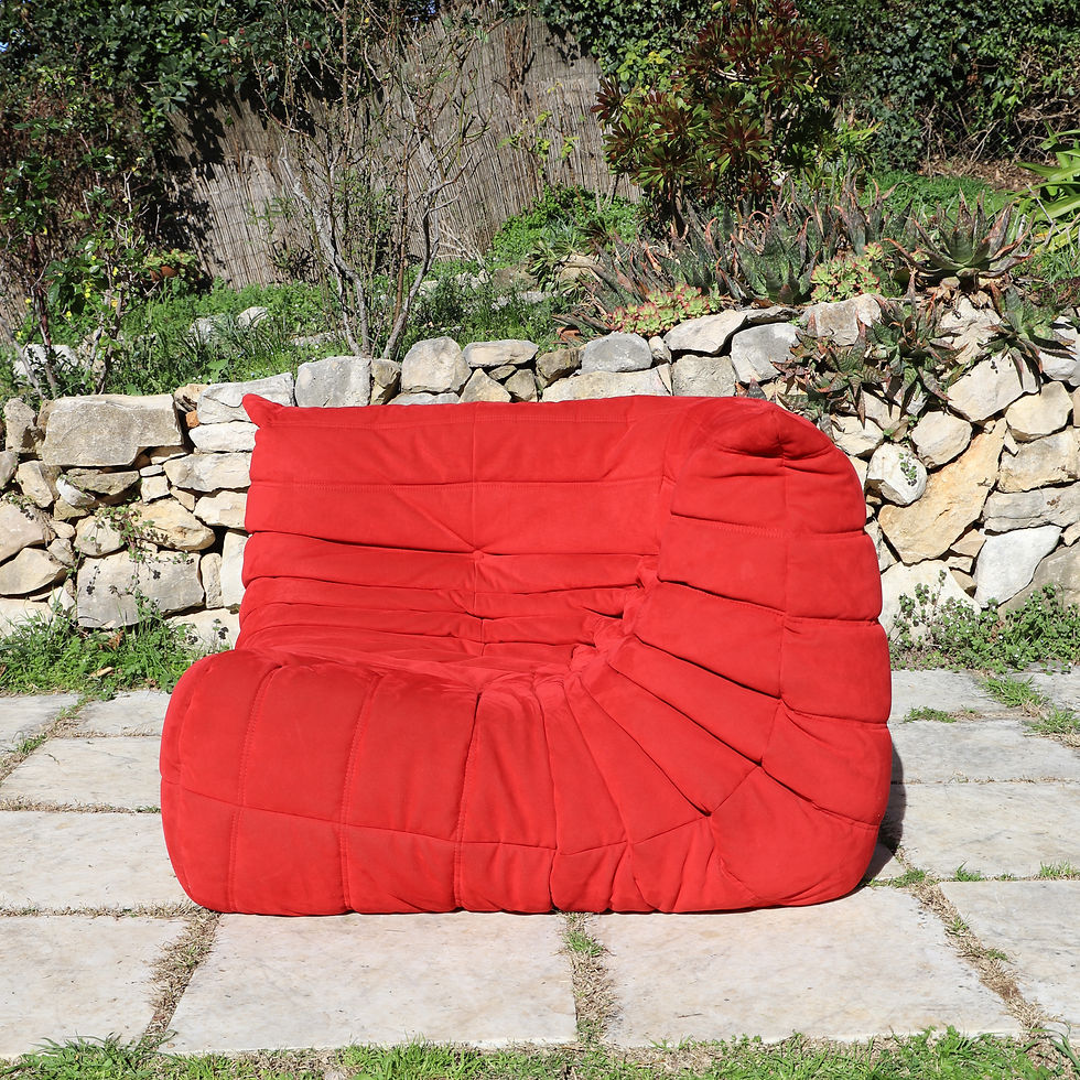 Miniature : Ensemble Togo 3P, 2P et Angle en alcantara rouge pour Ligne Roset 