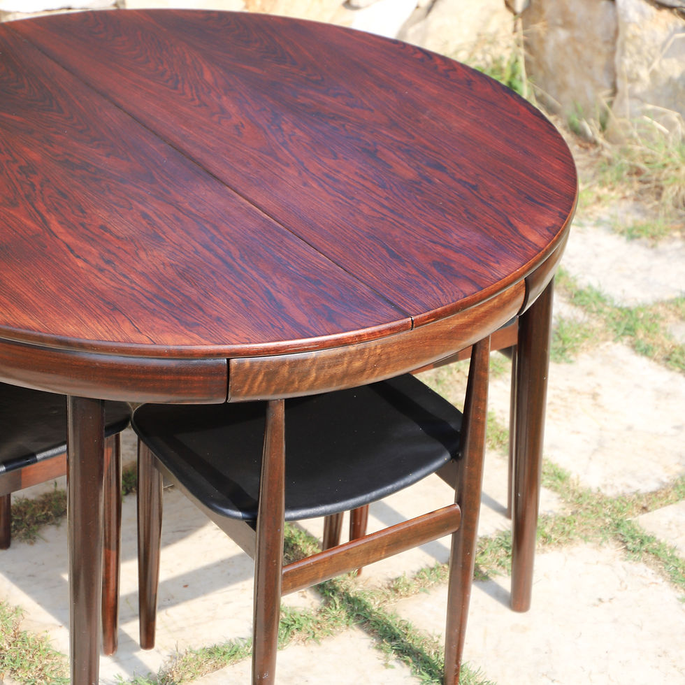 Miniature : Table et chaises en palissandre « Roundette » par Hans Olsen pour Frem Røjle 