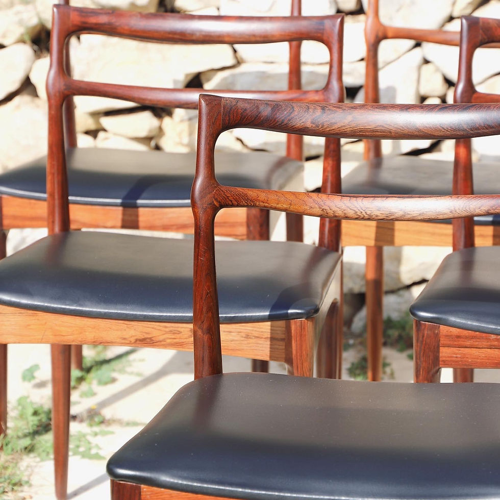 Miniature : 6 chaises en palissandre de Rio massif parJohannes Andersen pour Christian Linne