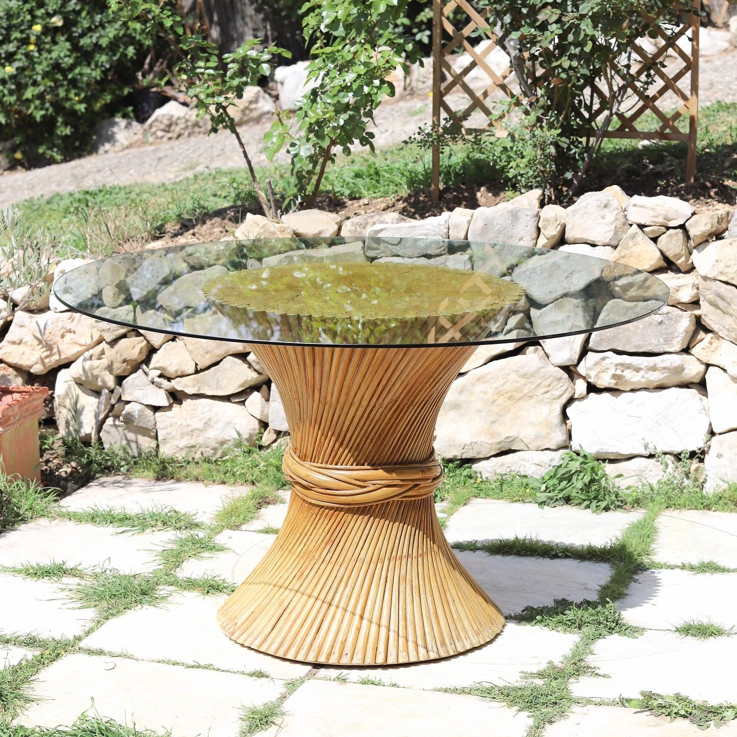 Table à manger "Sheaf of Wheat" par Mcguire 1970 