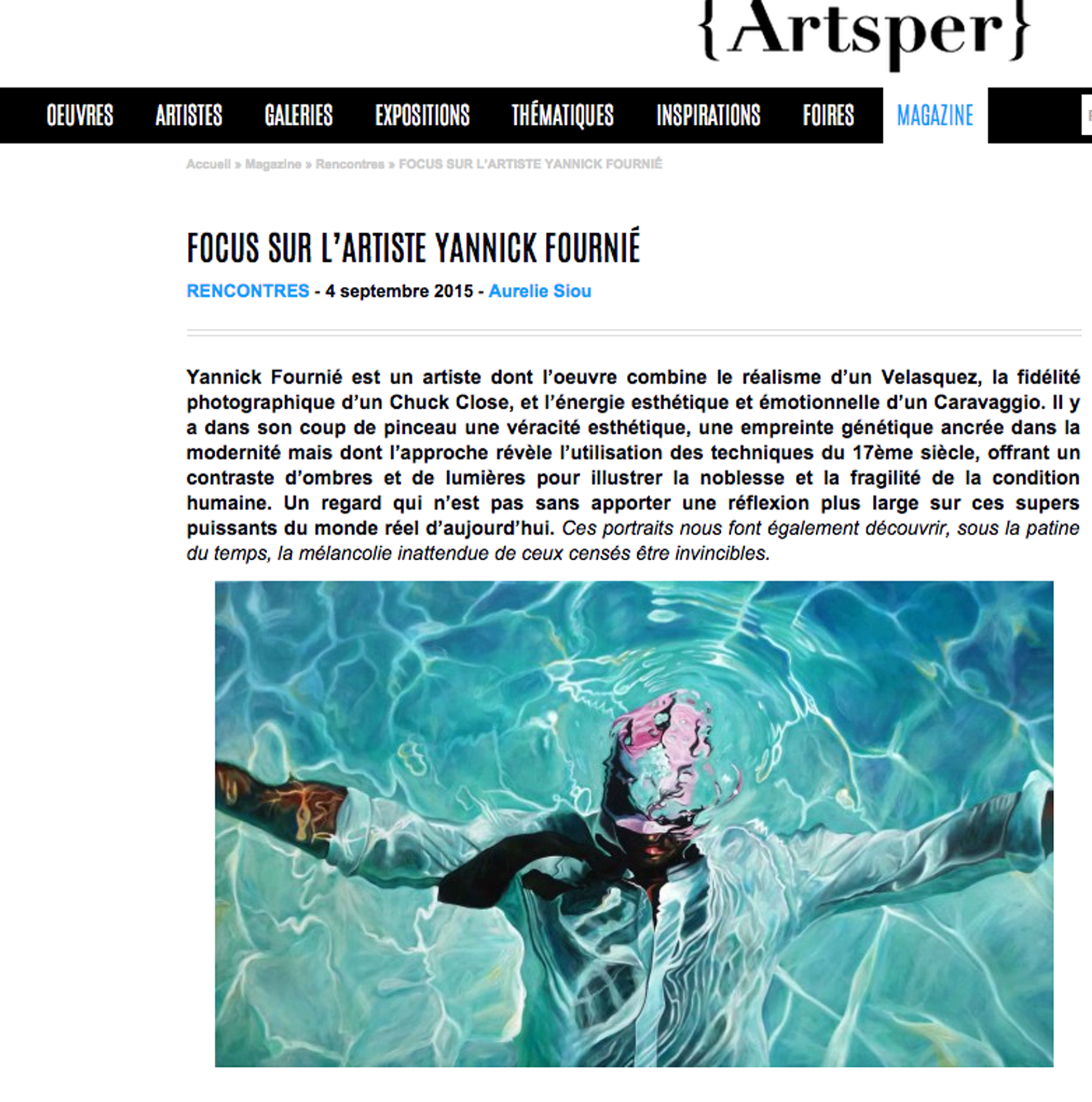 ARTSPER / France / Septembre 2015