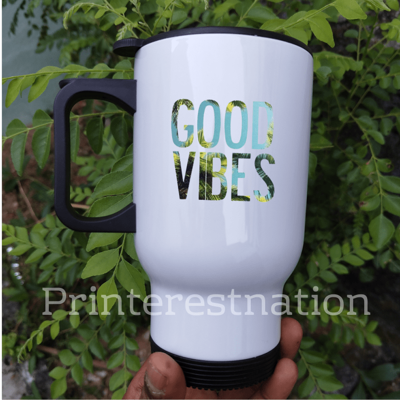 GOOD VIBES Name Custom - Travel Mug