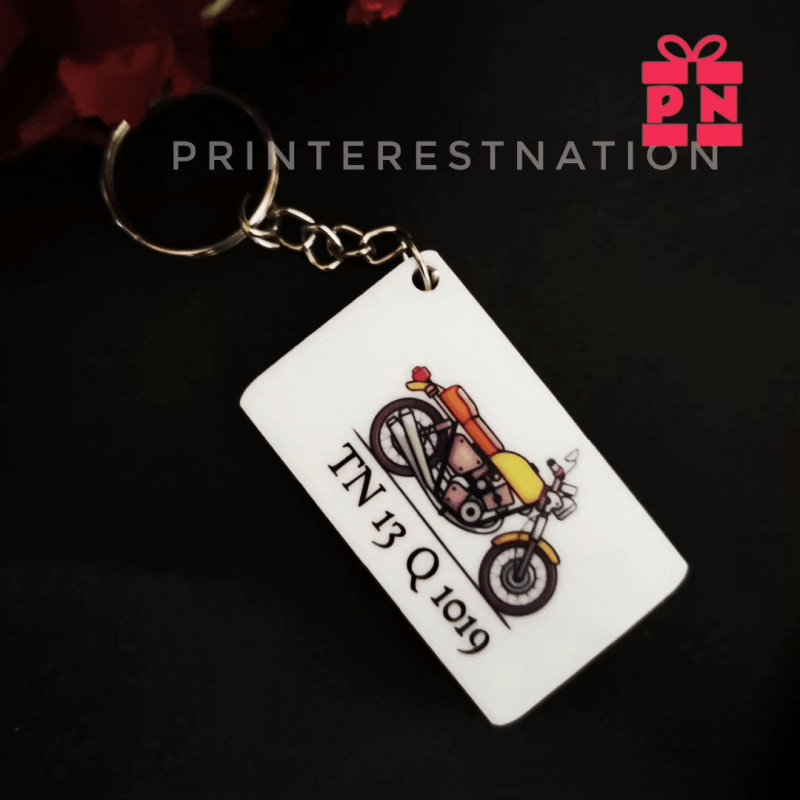 Bikers Registration Number Customized Keychain
