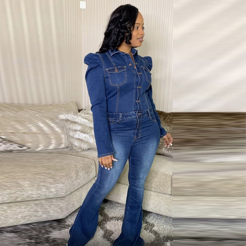 Thumbnail: Washed Jeans Jumpsuit