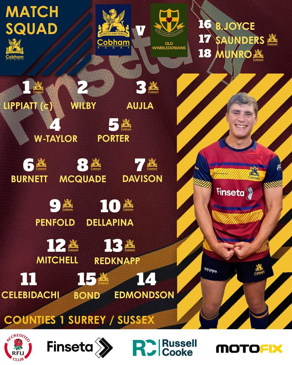 Cobham senior squads - 11 October 2025