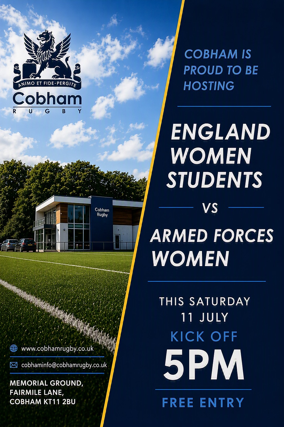 England Women Students Vs Armed Forces Women - this Saturday