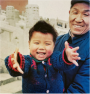Chinese Father with his young son