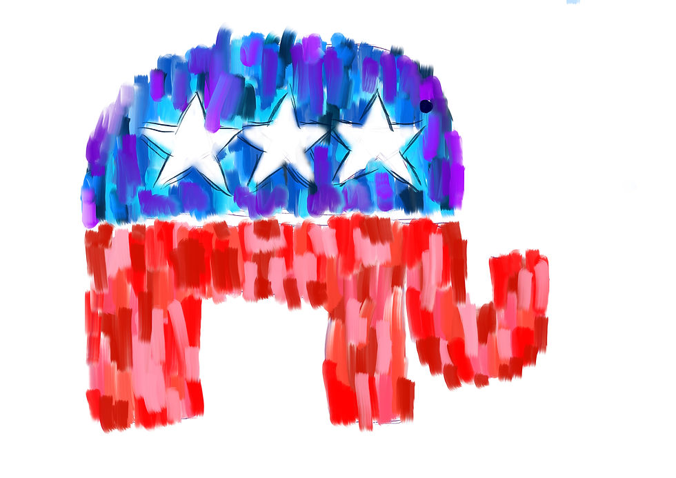 REPUBLICAN PARTY TIME ELEPHANT NOTECARD SET