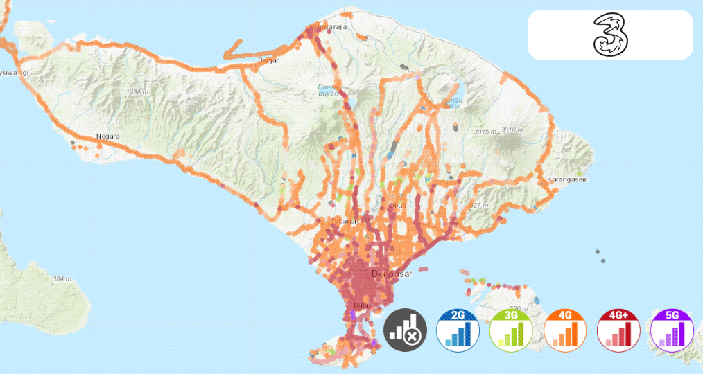 Bali mobile network coverage all operators