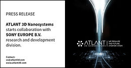 ATLANT 3D Nanosystems starts collaboration with Sony Europe B.V. research and development division.