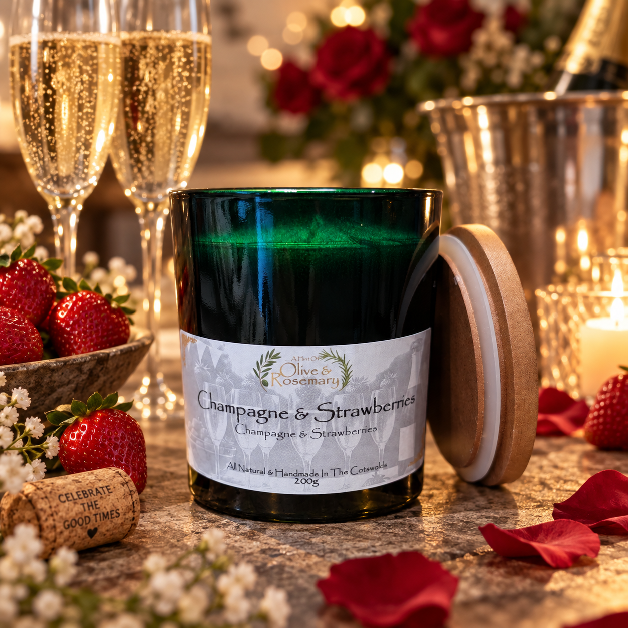 Champagne & Strawberries Candle 200g