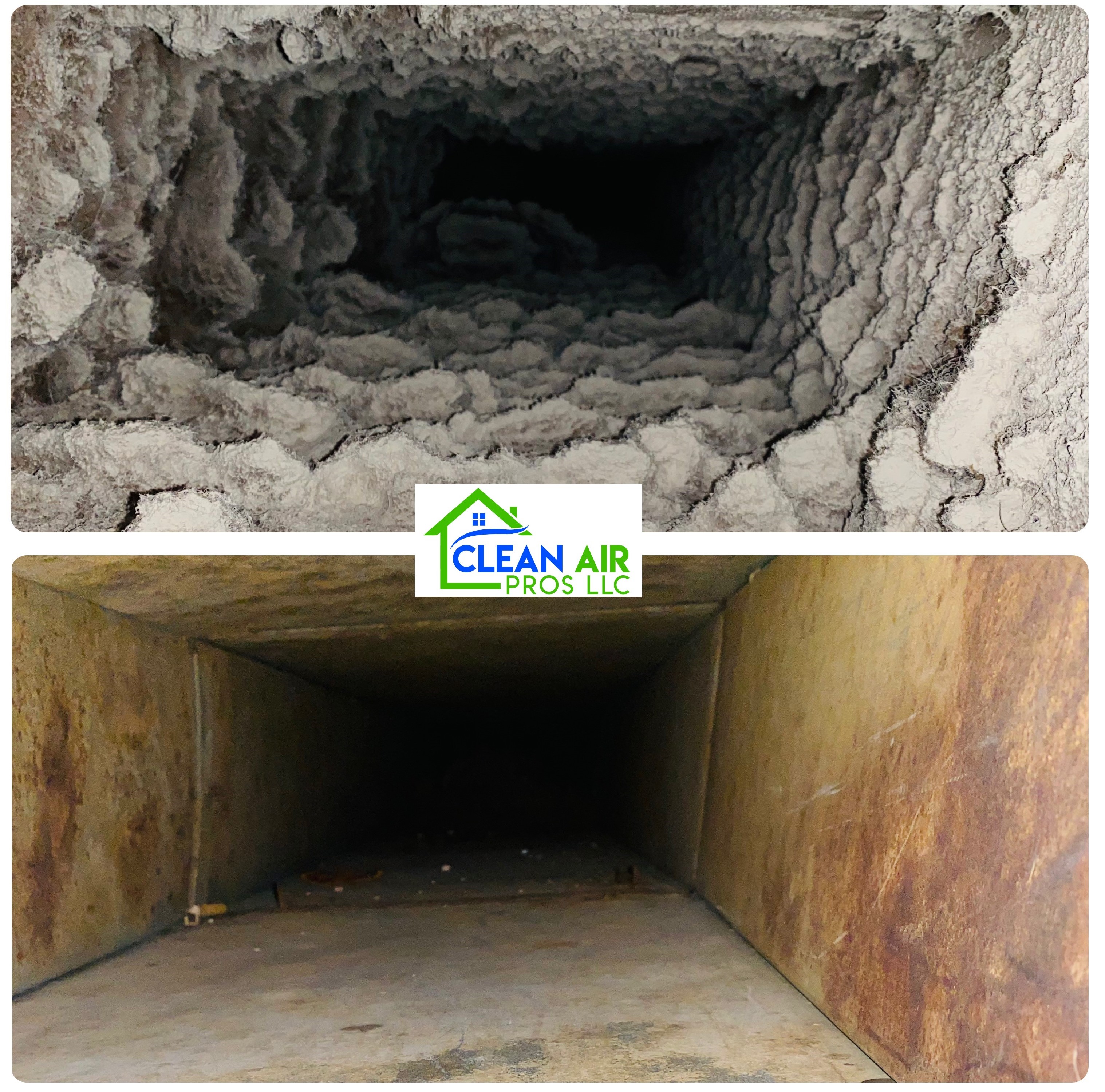 Before and after air duct cleaning Columbus Ohio — Clean Air Pros