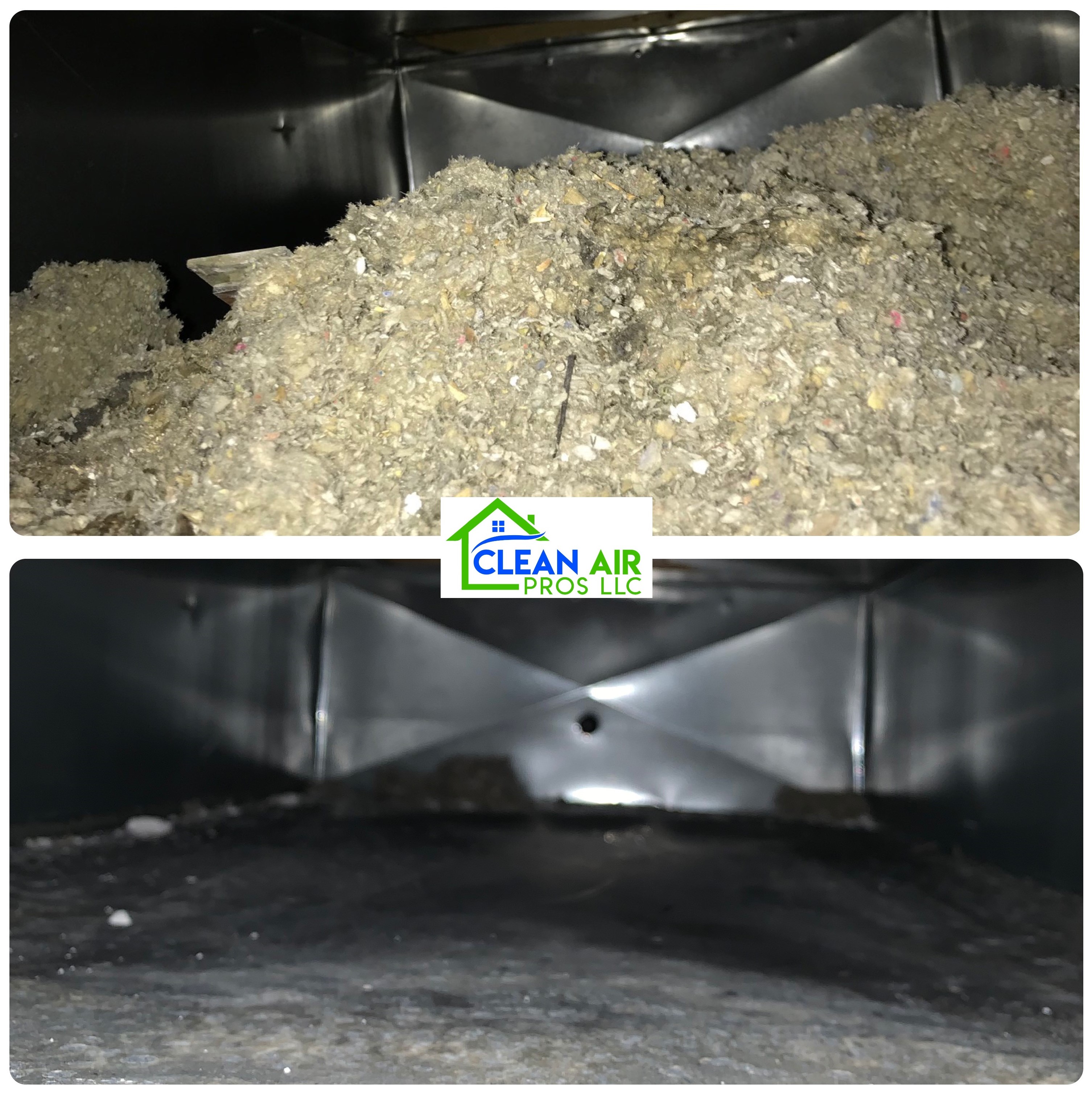 Before after duct cleaning Ohio — Clean Air Pros real job photo