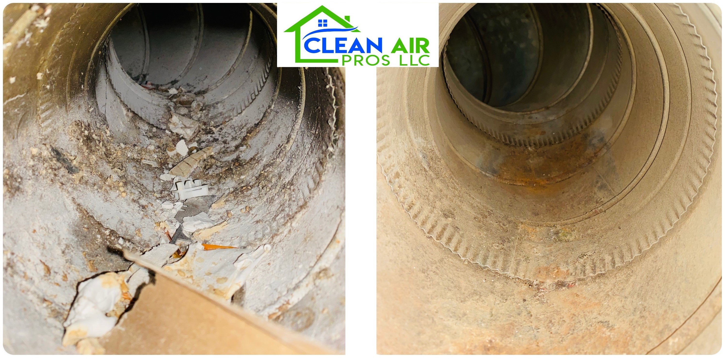 Before and after duct cleaning Central Ohio — Clean Air Pros LLC