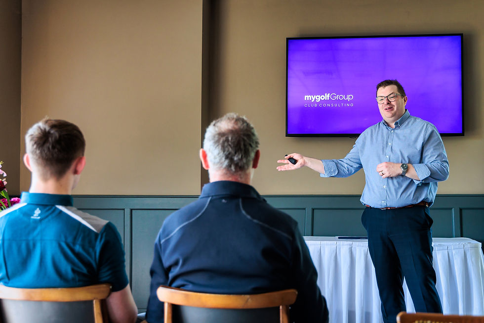 Damien Connolly mygolfGroup Consultant lecturing on the business of golf