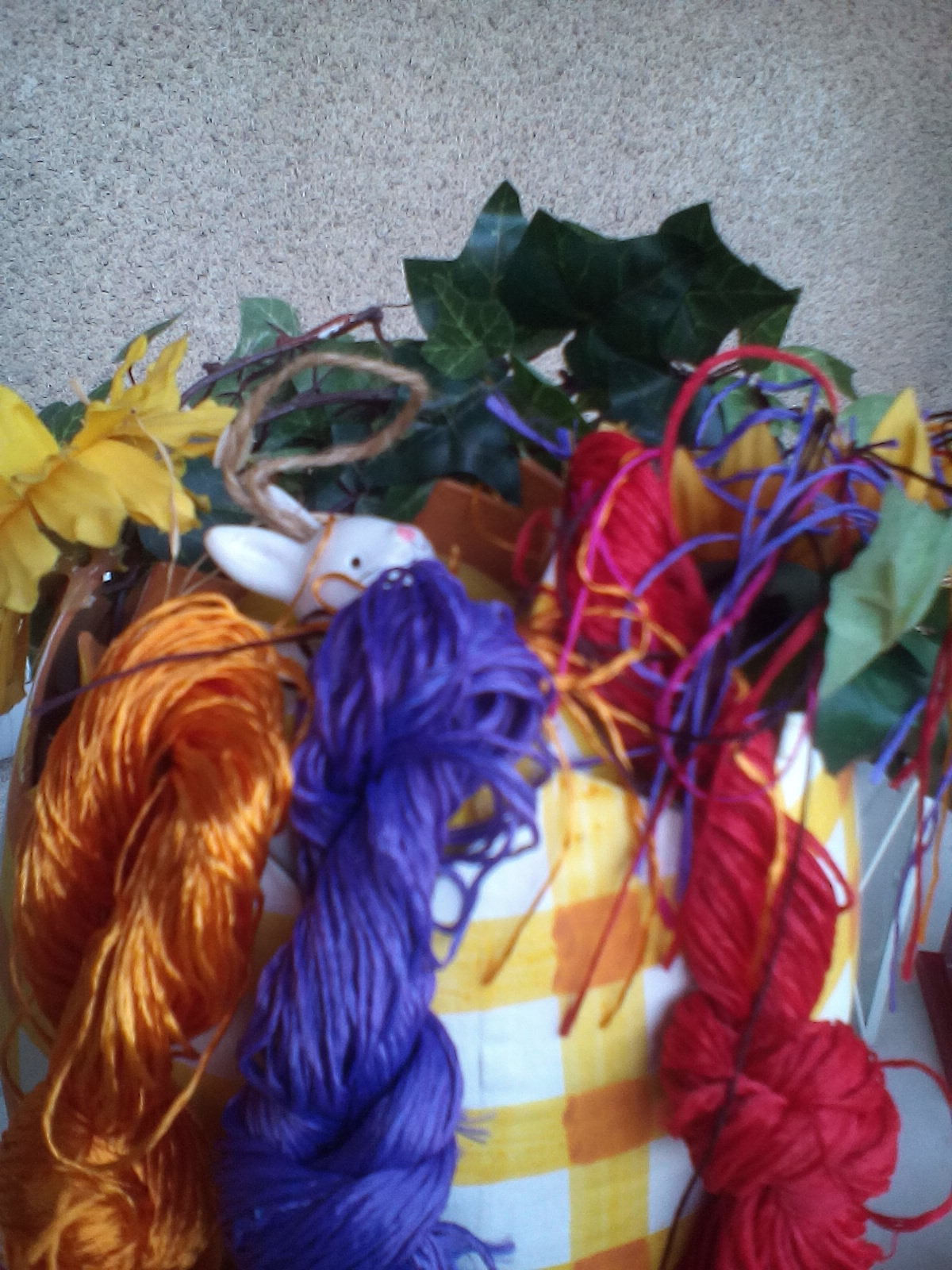 Φλός κλωστές, για βάψιμο πασχαλινών αυγών