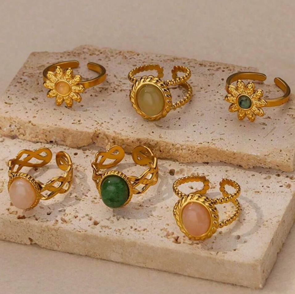 Thumbnail: Ring met natuursteen