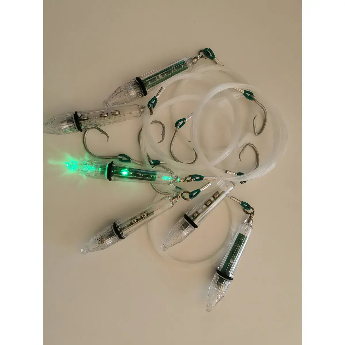 Schwertfisch Vorfach mit Circle Haken & grünem Unterwasser LED Licht