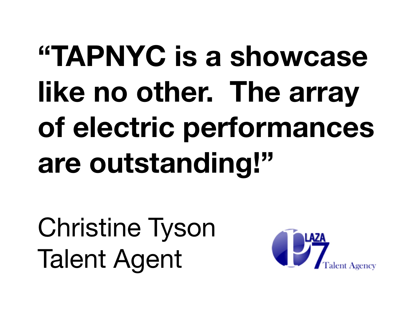Plaza 7 Talent Agency review of TAPNYC
