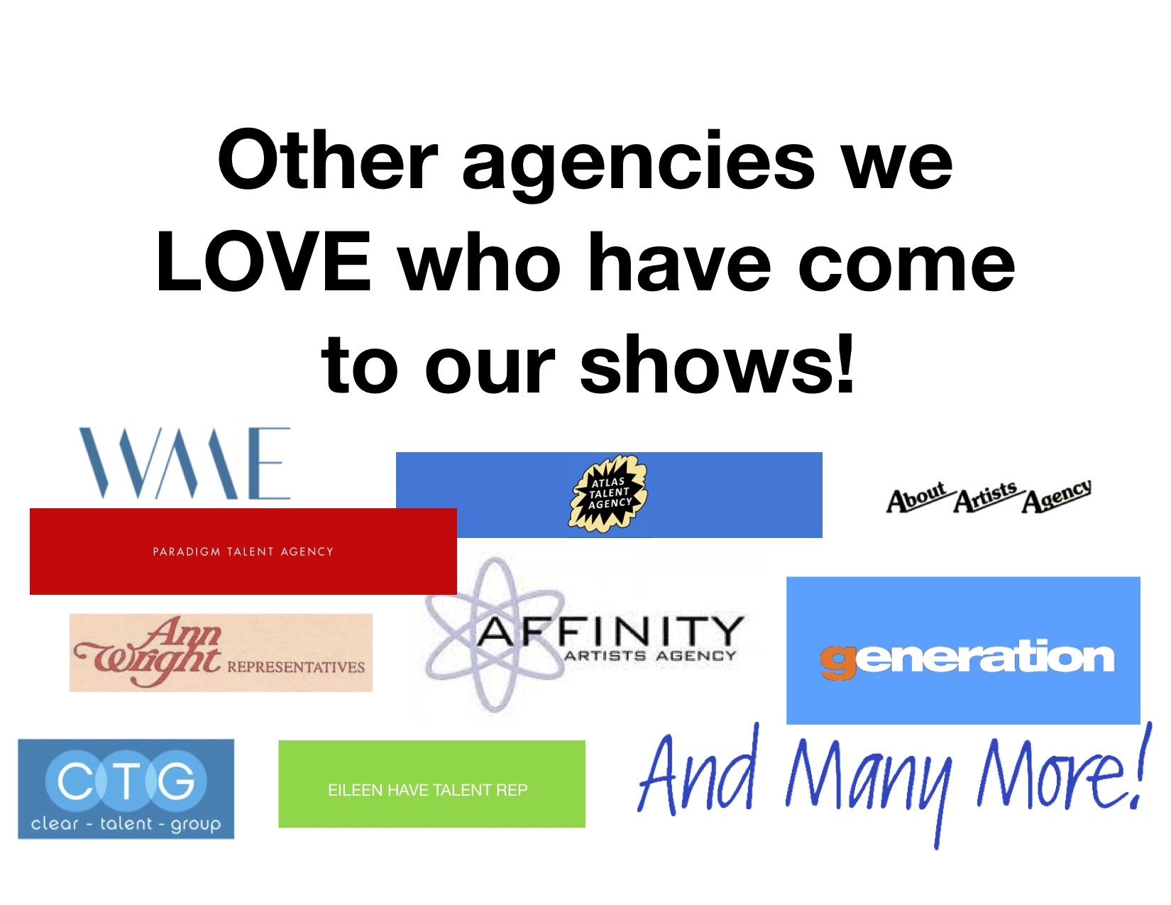 AGENCY WHO ATTENDED TAPNYC SHOWCASES