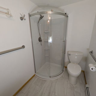 A picture of the bathroom after the remodel was completed.
