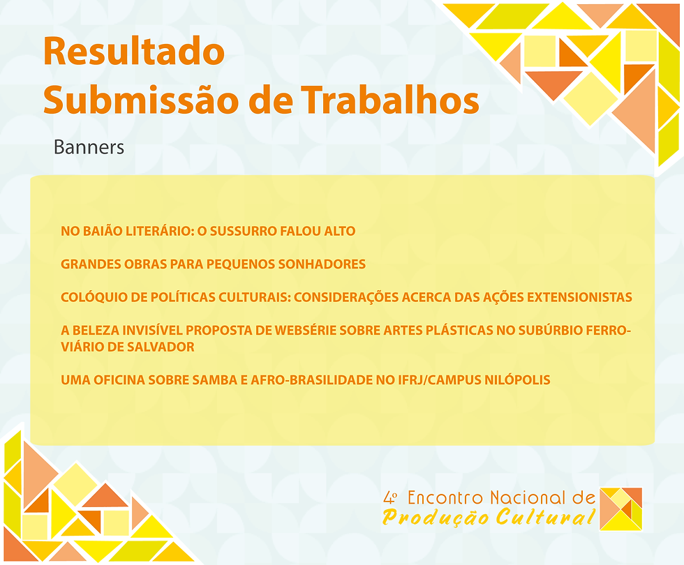 Resultado da Submissão de Trabalhos