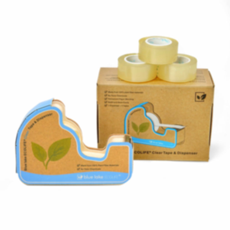 Blue Lake ECOLIFE Plastic-Free Clear Tape & Dispenser