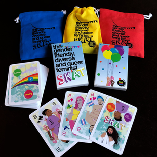 Genderqueer and anti racist playing cards, Illustration, Vectors, Adobe Illustrator, Printing, packaging