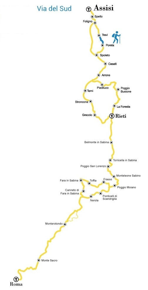 Via di Francesco - Mappa