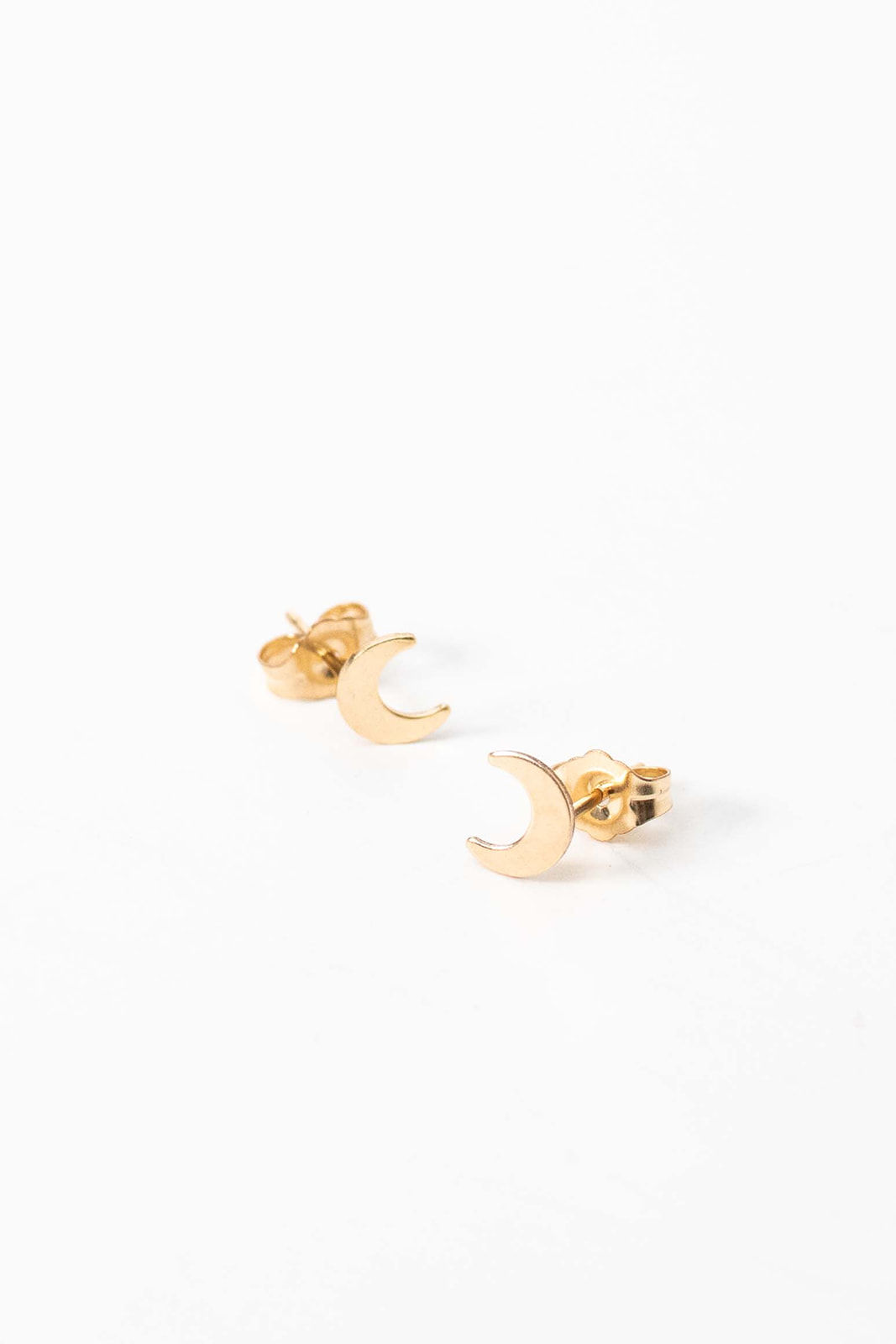 Tiny Moon Stud Earrings