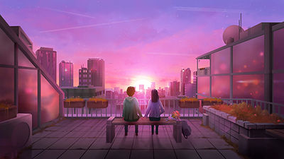 The Jazz Hop Café A Lofi Romance Sunset Digital Art And Animation Package