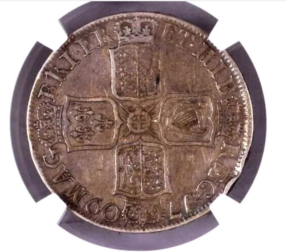 Thumbnail: 1709 Queen Anne Halfcrown Coin NGC XF40 Extremely Fine