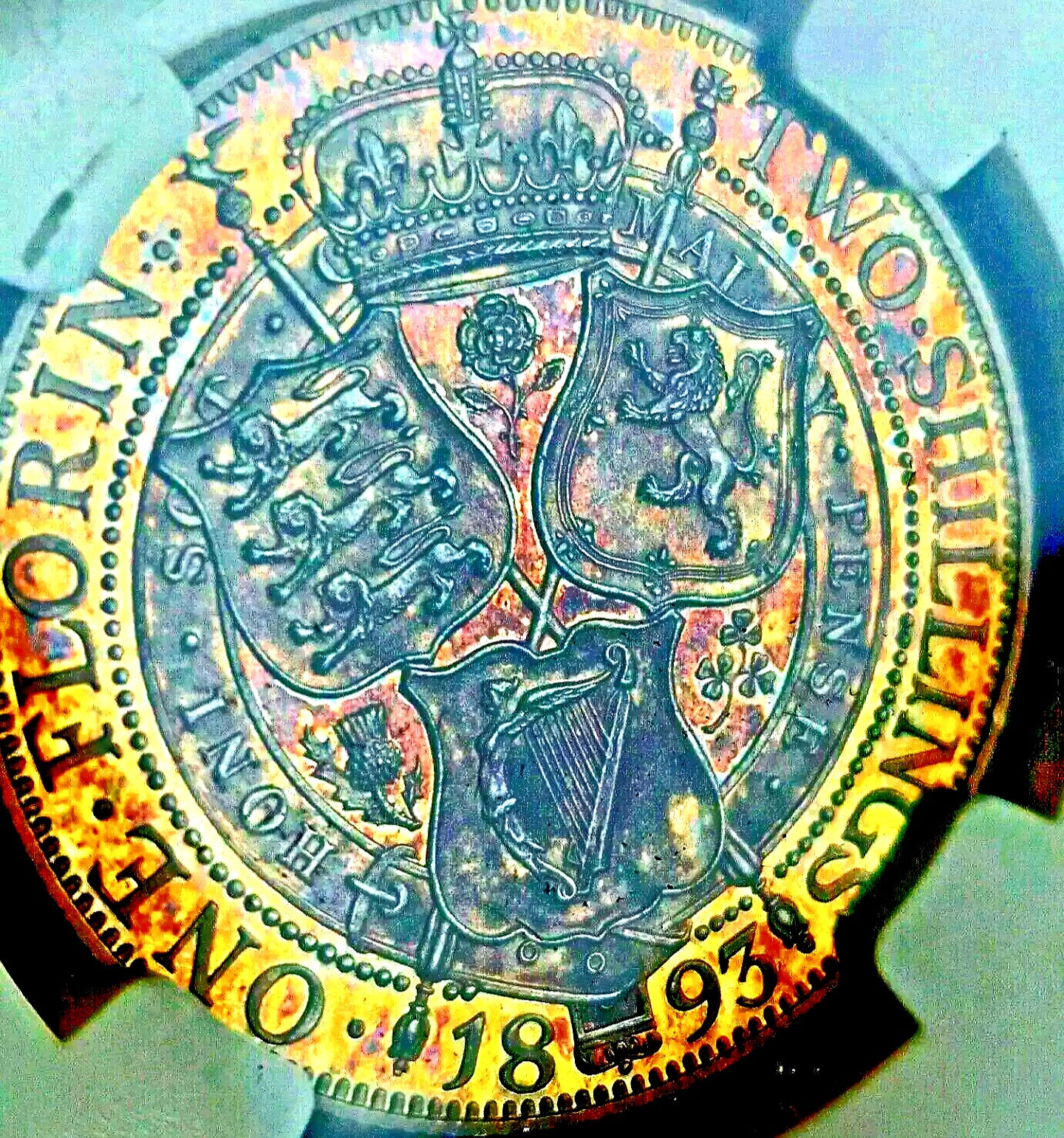 1893 Proof Florin 2 shillings Silver Queen Victoria NGC PF65 Gem