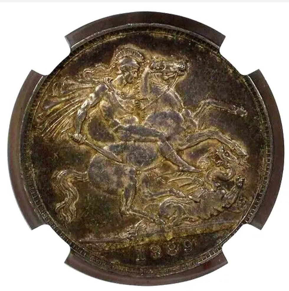 Thumbnail: 1889 VICTORIAN JUBILEE HEAD SILVER CROWN COIN NGC Graded AU55 Beautiful Coin