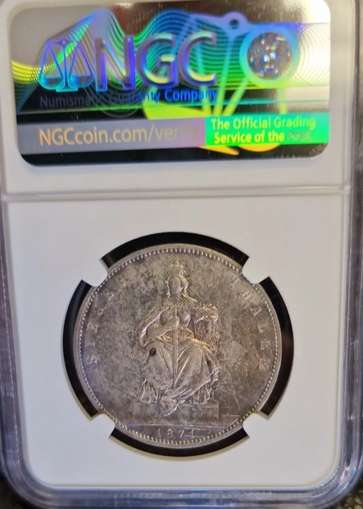 Thumbnail: German States Prussia 1871 A Taler Coin Thaler NGC AU58 Victory