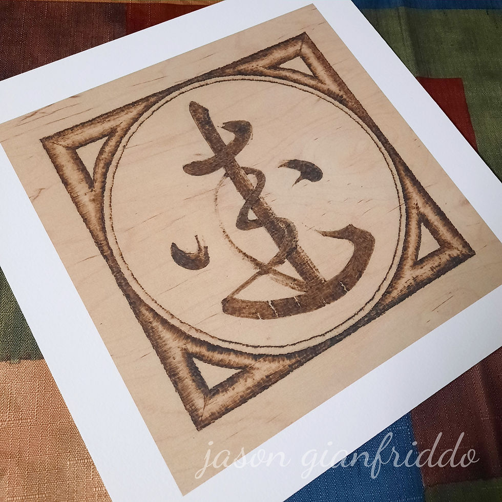 Thumbnail: Lovingkindness - Metta Sanskrit - Fine Art Pyrography Print