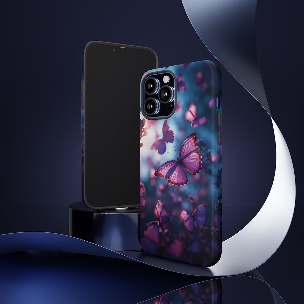 Thumbnail: Purple Butterflies Phone Case For iPhone Samsung Galaxy Pixel Floral Nature