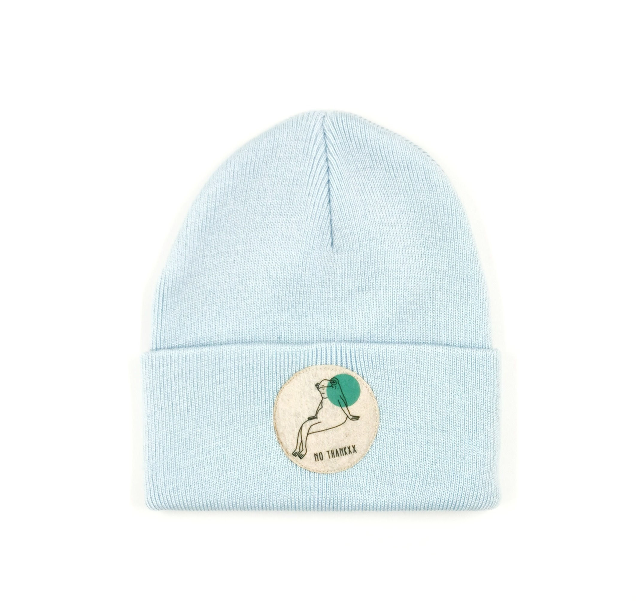 Stilska muška ženska oversize kapa plava sa logom no thanks žabac