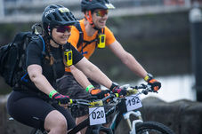 Two participants of The Crossing Cycling Challenge at start of event