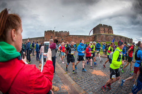 Carlisle Castle street view, the start of The Wall Ultramarathon