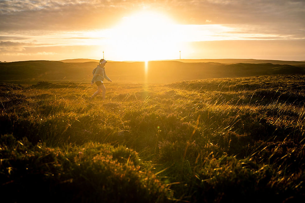 Woman running in the Outer Hebrides