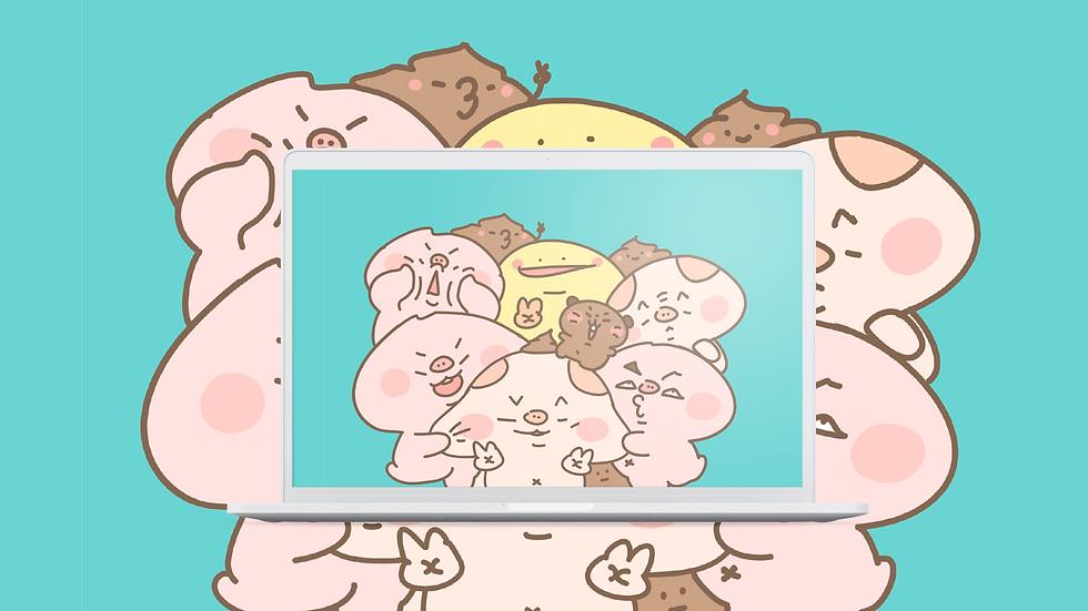 電腦桌布 | 豚豝肥大合照02