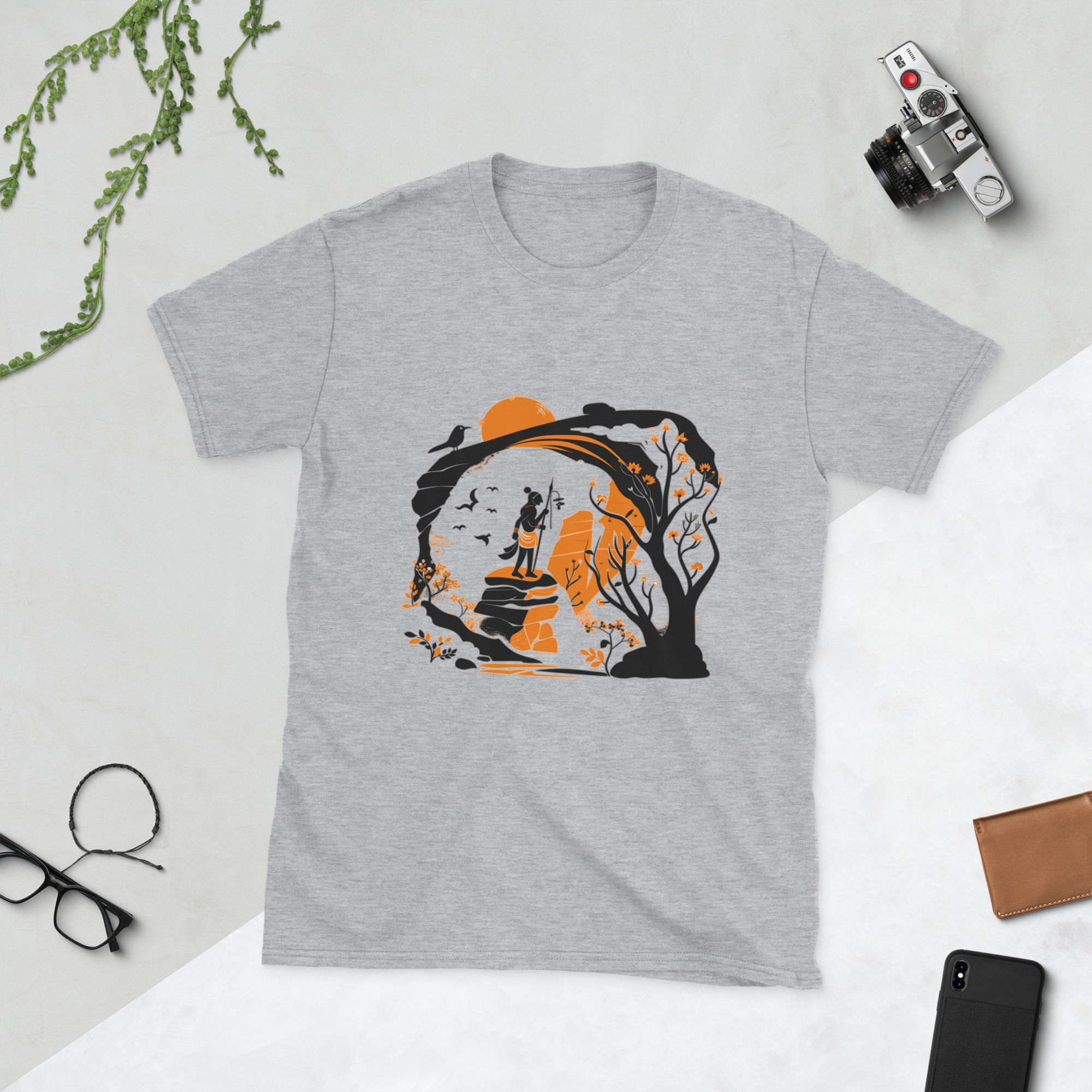 Unisex Bhimbetka Cave Print T-Shirt– Ancient Art Design Tee