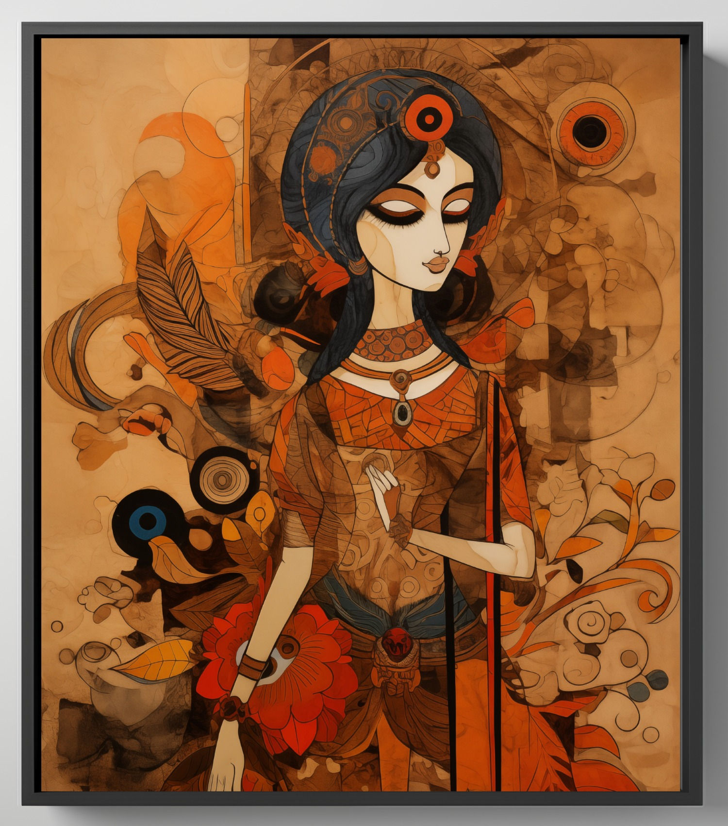 Kalamkari Elegance: Autumn Melody