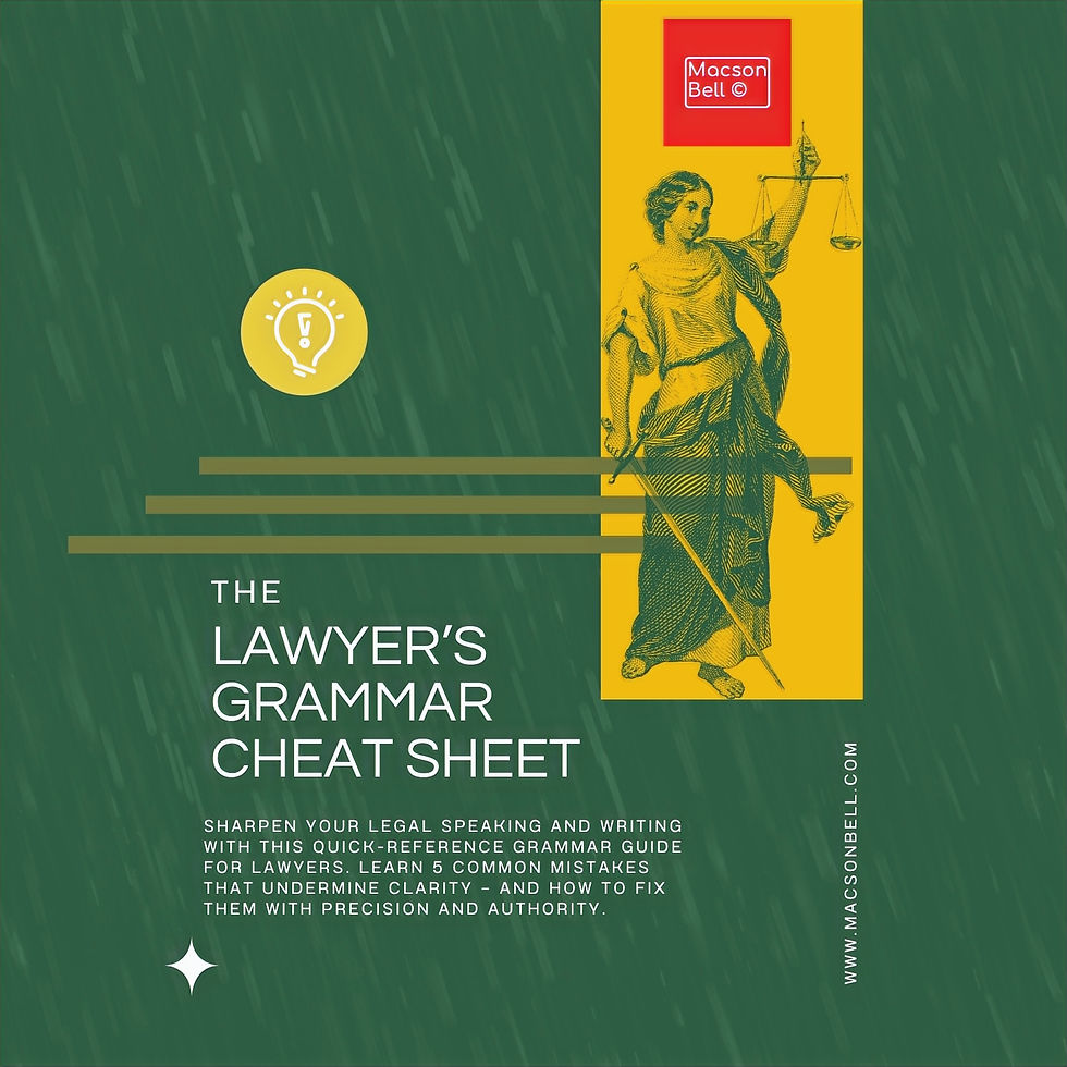 Book cover for the Lawyer’s Grammar Cheat Sheet.